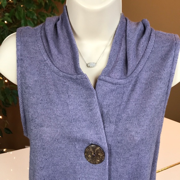 SOFT SURROUNDINGS LAVENDER LONG TOP W/ HOOD LARGE - Picture 7 of 15